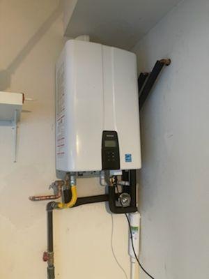 Navien tankless water heater.