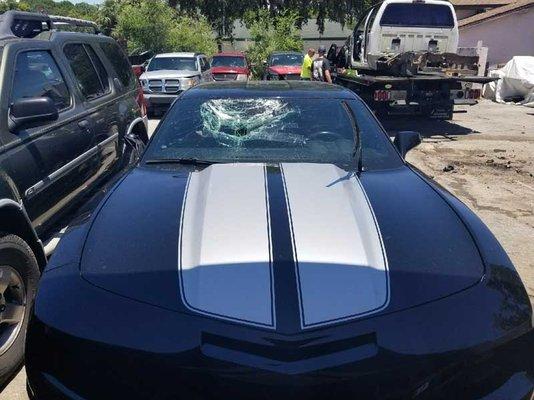 Before windshield replacement for 2015 SS Camaro