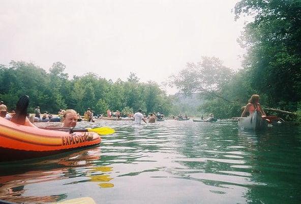 on the river