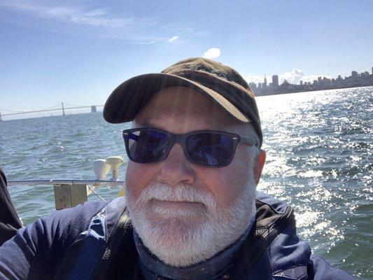 Sailing in front of SF and the Bay Bridge