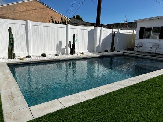 Beautiful rectangle pool and spa