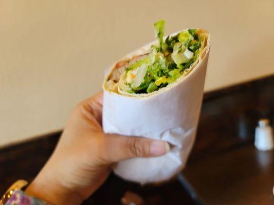 Lamb kebab wrap