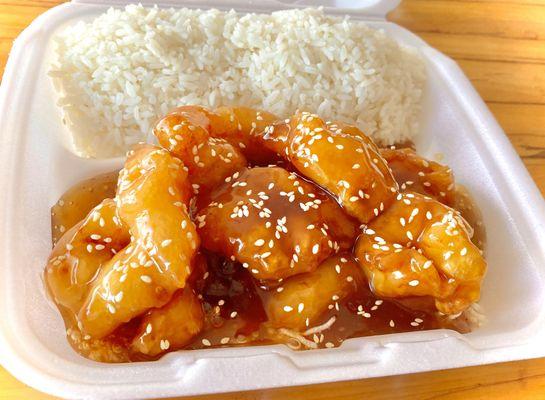 Sesame Shrimp with Steamed Rice