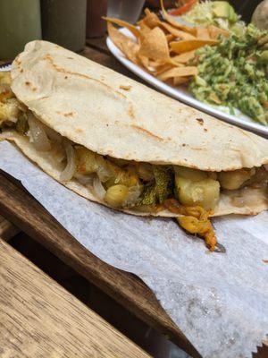 Squash blossom quesadilla