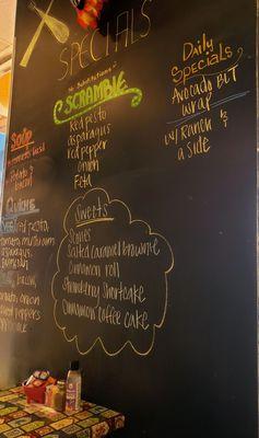 Specials Board at Ruth's Café