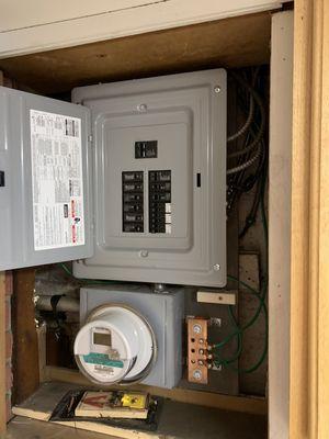 This is a panel up grade with a new meter up to date New York City electrical codes