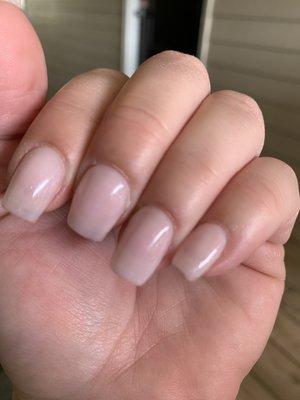 Not worth $50 plus tip for this basic fill & polish.