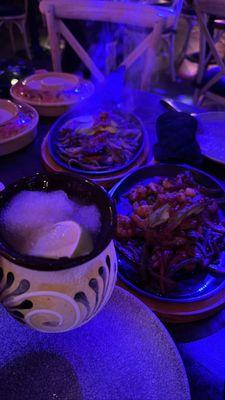 Shrimp Fajitas and Frozen Margarita