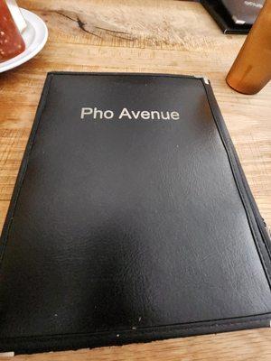 Pho Avenue - menu cover