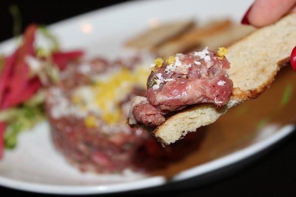 The steak tartare was packed with flavor and the mustard and horseradish amplified the richness of the tender hand-chopped, raw beef.