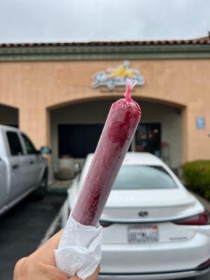 Marcianos = Peruvian popsicle! This one is made with chicha morada = purple corn