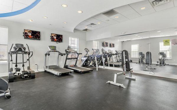 24 Hour Fitness Center with Cardio Machines and Free Weights.