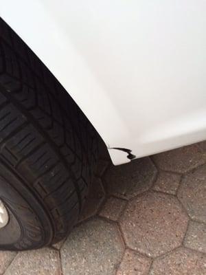 Bumper scrapping the floor when backing out of driveway, cause the bumper cover to crack.   Aftermarket parts.