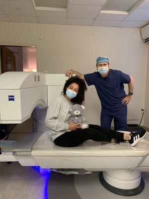 SMILE Patient Cindy poses with Dr. Niksarli