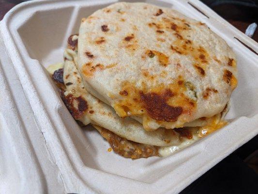 Stack of a variety of pupusas