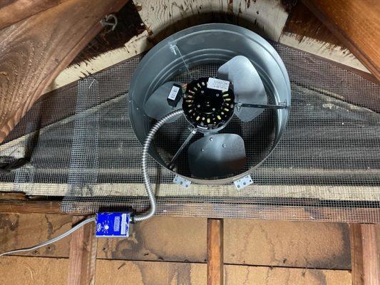 Attic fan installing