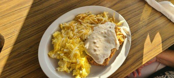 Chicken Fried Steak. Also comes with one slice of toast.