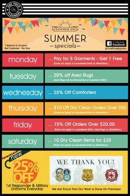 Summer Specials! Visit and "Like" our Facebook page for updates: https://www.facebook.com/OnePriceBoynton/