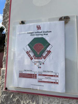 Softball stadium seating map