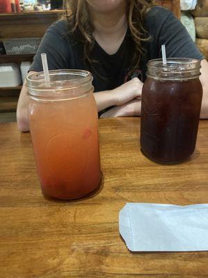 Strawberry lemonade and sweet tea