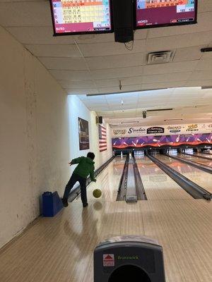 Birthday boy going for a spare!