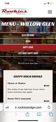 Happy Hour QR menu