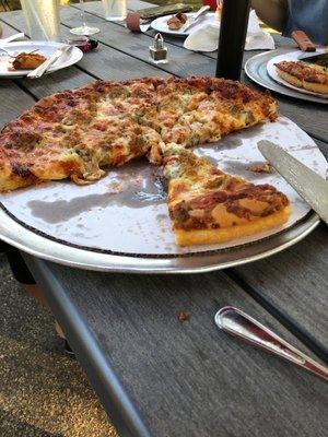 Meatball pizza