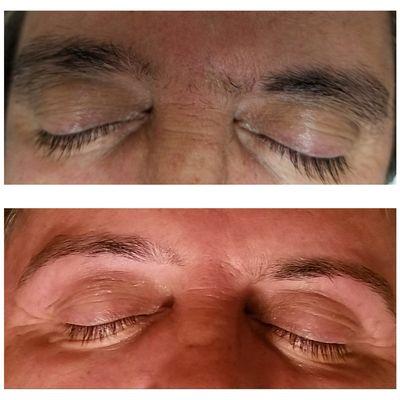 Gentlemans Facial with microdermabrasion and an eyebrow wax.