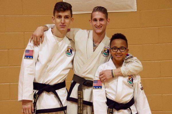 Master Kanous (middle) with his 2 new Black Belts