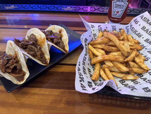 Korean tacos and fries