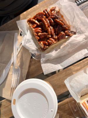 Pecan roll and Latte