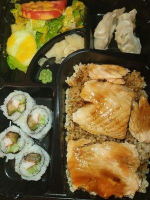 Salmon teriyaki bento box