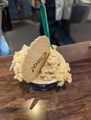 Salted caramel / hazelnut gelato