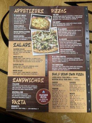 Inside of current menu.