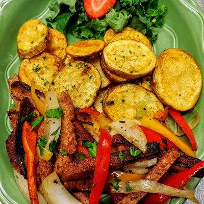 Pepper Steak and potatoes