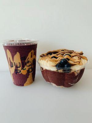 Nutter Butter smoothie and ACAI bowl.