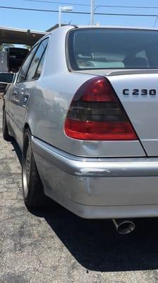 This is how the exhaust looks from the back. My 17 year old son loves the sound!