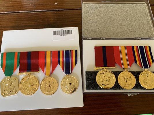 Medals of America on the left, local guy at previous duty station on the right.