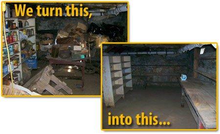 Before & After of a storage cellar in Marietta