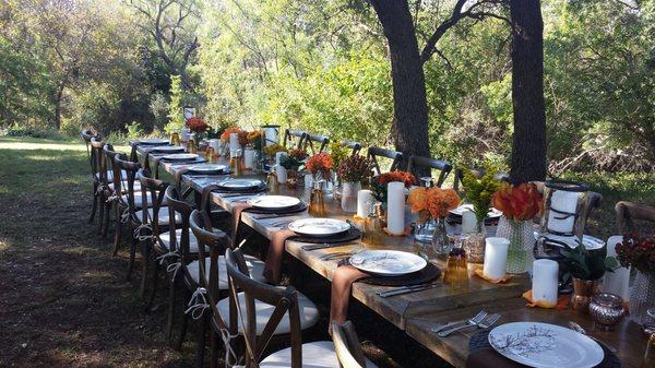 A beautiful tablescape created by Kimberly Norman-Murphy for a rehearsal dinner.