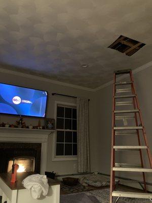 Hole left in ceiling that they refuse to close.