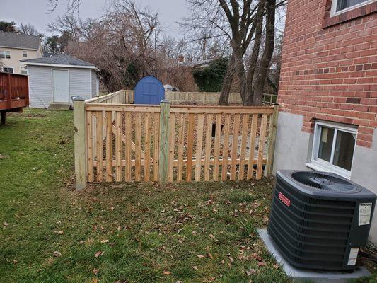 Nice fence cedar 1x4x4 with space great job