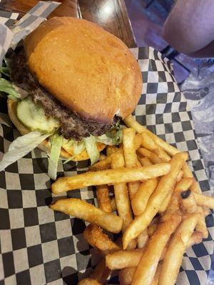 Smash burger and fries