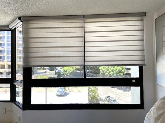 Vicuna Wide- Color: VC-102, Black SS Dual Roller Shade.