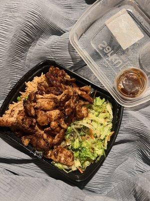 chicken teriyaki with fried rice