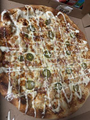 Chicken Bacon Ranch Jalapeo Pizza