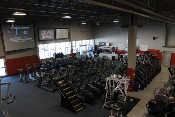 Front of gym/cardio area/tvs