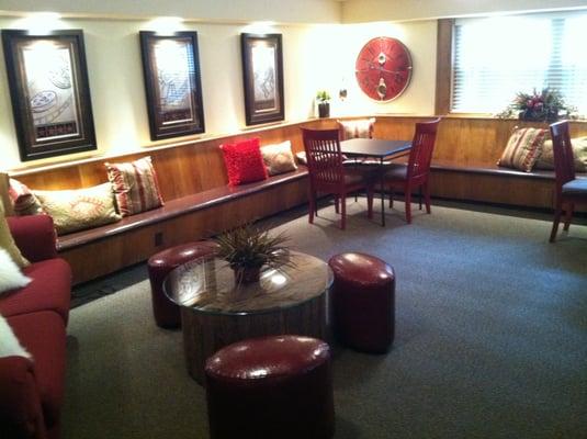 Meet and greet in the old fraternity Chapter Room.