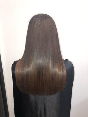 Keratin treatment and haircut