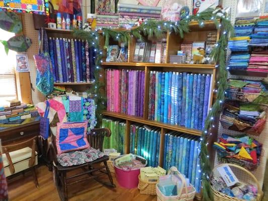 Inside shop view in our entry show room. This is our featured Batik section.